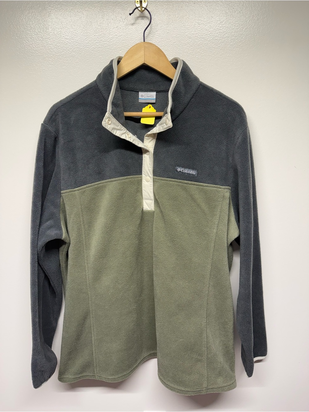 Columbia Olive Green and Charcoal Half-Snap Fleece Pullover